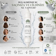 Lotus Duş Filtresi Klor Giderici Aktif Karbon Vitamin C Kdf Duş Suyu ve Banyo Filtresi Cilt Nemlendirici Arıtma Filtresi