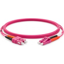 Alfafonet Sc/pc-Lc/pc Multimode Om4 Dupleks 1 Metre Fiber Patch Cord
