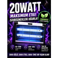 Deanb 20W Çift Uva Işıklı Elektrikli Sivrisinek Kovucu Sinek Öldürücü Haşere Tuzak Cihazı