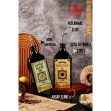 UltraMint 500ML Ahşap Standlı Zeytinyağı ve Ayçiçek Yağı Şişe Seti