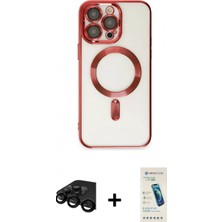 İlk El Grup Pilelistore™ iPhone 15 Pro Max Kılıf Nova Işık Özel Seri - Şeffaf Pasifik Cam Ekran Koruyucu + Raze Metal Kamera Lens - Sh