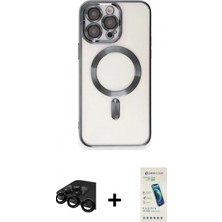 İlk El Grup Pilelistore™ iPhone 15 Pro Max Kılıf Nova Işık Özel Seri - Şeffaf Pasifik Cam Ekran Koruyucu + Raze Metal Kamera Lens - Sh
