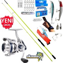 Okuma Aria 4000 270CM 5-55GR Karbon Oslo High Tech Rapala Maket Balık Spin Olta Takımı Seti