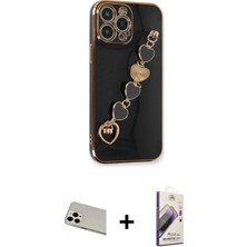 İlk El Grup Pilelistore™ iPhone 13 Pro Max Kılıf Nova Işık Prime - Siyah Bilvis 3D Mat Cam Ekran Koruyucu + Rainbow Kamera Lens Koruma Cam - Bz