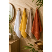 Luxeinci Aria Bamboo 4’lü El Yüz Havlu Seti 50X90 cm Yumuşak Dokulu