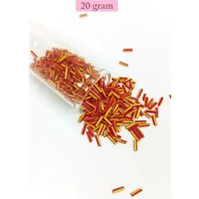 Hace Bazaar Uzun Boru Kesme Boncuk Çap 2mm Uzunluk 10 mm - 20 Gram - Sarı Kırmızı - BNC235