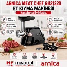Arnica 700 W Çelik Malzeme ile Ergonomik Kullanım Meatchef Et Kıyma Makinesi -Siyah Paslanmaz