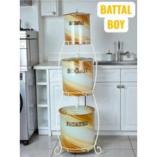UltraMint 3 Katlı Metal Patates ve Soğan Kovası, Büyük Boy Sebzelik, Krem Renk