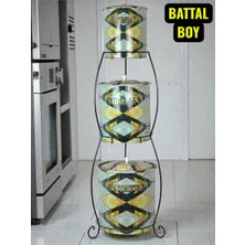 UltraMint 3 Katlı Metal Sebze Kovası, Büyük Boy Patates ve Soğanlık Siyah