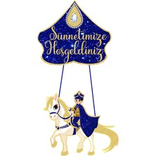 Deniz Parti Sünnetime Hoş Geldiniz  Altın Karton Kapı Süsü 35*60 cm