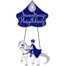 Deniz Parti Gümüş Sünnetime Hoşgeldiniz Kapı Süsü Karton 35*60 cm