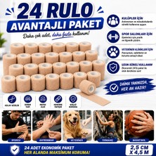 Octacare Elastik Kendinden Yapışkanlı Coban Bandaj Yapışan Coban 2,5 cm x 4,5 Metre 24 Adet