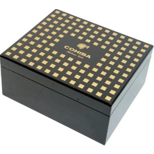 Cohiba Siyah Nokta Desenli Sedir Humidor Puro Kutusu - TR9821