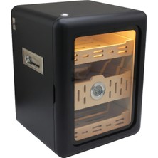 Premium Quality Premiumquality Las Palmas Içi Ledli Siyah Sedir Humidor Puro Kutusu - TR9829