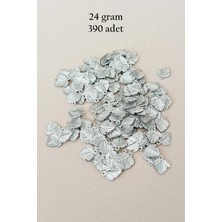 Hace Bazaar Oya Abiye Bileklik Kolye Pleksi Metalik Plastik Pul Gümüş Renk 24 Gram 390 Adet - BNC567