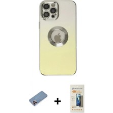 İlk El Grup Pilelistore™ iPhone 12 Pro Kılıf Kutup Yansıma Özel Seri - Siyah 6d Mat Seramik Hayalet Nano Ekran Koruyucu + Shine Kamera Lens Koruma Cam - Pe
