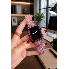 Nezih Case Apple Watch Seri 2/3/4/5/6/7/8/9/se 38/40/41MM ve Seri 10/11 42MM Uyumlu Hologramlı Transparan Kordon