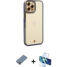 İlk El Grup Pilelistore™ iPhone 12 Pro Kılıf Çekirdek Klasik Serisi - Siyah 3D Antistatik Cam Ekran Koruyucu + Metal Kamera Lens Koruma Cam - Gs