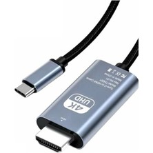 Efiks 2 METRE HDMİ KABLO 4K 30 HZ FULL HD TV MONİTÖR UYDU ALICISI PC UYUMLU TYPE C TO HDMI KABLOSU
