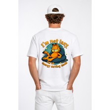 Book OrBook IM not Lazy Garf %100 Pamuk Premium Kalite Sırt Baskılı T-Shirt