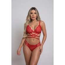 Lux Store Kadın Kırmızı Dantel Özel Tasarım Şık Sütyen Külot Takımı – Modern, Konforlu ve Günlük Kombinlere Uygun