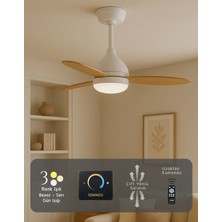 Hoogar Süper Sessiz 3 Renk Uzaktan Kumandalı Dimmer Ayarlı Özel Bambu 95 CM Kanatlı Tavan Vantilatörü BL Isınmaz Motor