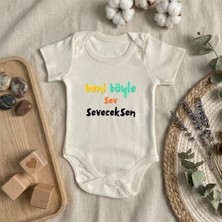 Baby Sena Babysena Beni Böyle Sev Seveceksen Baskılı Kısa Kollu Kız/erkek Bebek Body (0-3 Yaş)