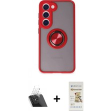 İlk El Grup Pilelistore™ Galaxy S23 Kılıf Yörünge Çizgi - Siyah Mat Seramik Nano Ekran Koruyucu + Kamera Lens Koruma Cam - Sf