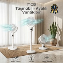 Inca IAF-01B Şarj Edilebilir Ayaklı Sirkülasyon Vantilatör | 9000 Mah Bldc Sessiz Motorlu Uzaktan Kumandalı Yükseklik Ayarlı