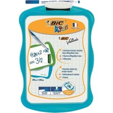 Bic Mini Beyaz Tahta 1218 Mavi Renk 1 Adet Kalem ve Silgi Dahil Çift Taraflı Kullanım
