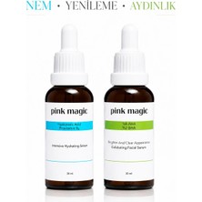 Aha & Bha Peeling + Hyalüronik Asit Serum Seti | Cilt Yenileyici, Ton Eşitleyici, Aydınlatıcı & Dolgunlaştırıcı Bakım