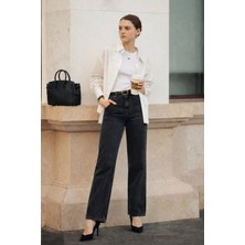 JUST UNIQUE DENIM J.U.D Lopez 289 Normal Bel Antrasit Comfort Straight Jeans Kadın