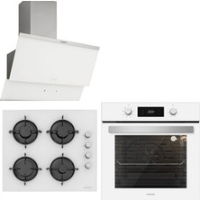 Silverline Beyaz Cam Ankastre Set Bo6504W01 - Cs5349W01 - 3420 A Enerji Sınıfı ile Modern Tasarım