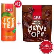 Züber Ice Tea Şeftali Soğuk Çay 250ml x 12 Adet + Meyve Topu Hediye