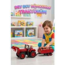 Farbu Oyuncak Dev Boy Oyuncak Traktör ve Tomruk Römorku Seti Dev Boy 80 cm Oyuncak Tomruk Yüklü Römork Seti