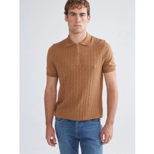 LC Waikiki Kahverengi Polo Yaka Erkek Triko Tişört