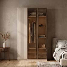 Eymense Lora Gardırop %100 MDF Raflı Tekli Dolaplı Modüler Giyinme Odası Dolabı