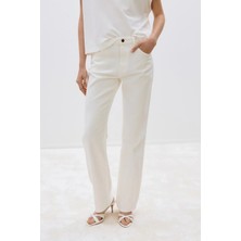 Suud Collection Ekru Effortless Straight Jean