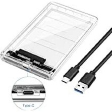 Desfree HARDDİSK KUTUSU ŞEFFAF 2.5'' HDD 3.1 TO TYPE-C 6 GBPS MAX 4 TB E KADAR DESTEKLİ