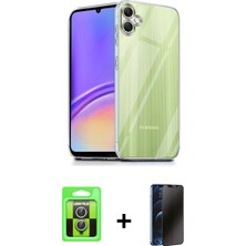 İlk El Grup Pilelistore™ Galaxy A07 4g Kılıf Zirve Doku - Siyah 3D Antistatik Hayalet Cam Ekran Koruyucu + Raze Metal Kamera Lens - Gs