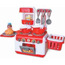 Little Chef Sesli Işıklı Büyük Ocaklı Fırın Mutfak Aleti Oyun Seti 2-12 Yaş Arası Eğlenceli Oyun
