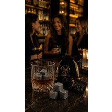 6'lı Viski Soğutma Taşı Seti Viski Taş Kesesi - Doğal Mermer Granit Whisky Soğutucu Taş 2X2X2 cm