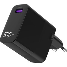 Qasul XC4049 67W Gan Fast Hızlı Pd Akım Gösterge LED Ekranlı Usb-A Çıkışlı Şarj Aleti Adaptörü