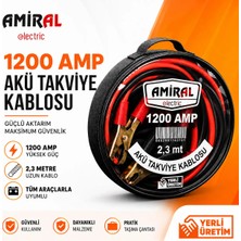 Amiral 1200 Amper Akü Takviye Kablosu – 6V/12V/24V Uyumlu, Izole Plastik Maşalı, 2,3 Mt. Dayanıklı ve Güvenli Kullanım