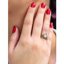 Esha Store Doğal Taş Aytaşı Doğal Taşlı Antik Model Kadın Ayarlanabillir Yüzük EUY72AY