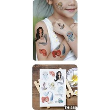 Deniz Kızı Balık Model Çocuk Geçici Dövme Tattoo