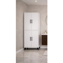 Mobilique Çınar Beyaz Suntalam Çift Katlı Banyo Dolabı – Modern, Dayanıklı ve Geniş Depolama Alanı, 190x63,9x32,7 cm