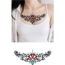 Göğüs Altı Tribal Kol Bacak Göbek Bel Bölgesi Sırt Vücut Geçici Dövme Tattoo