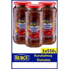 Burcu Güneşte Kurutulmuş Domates Cam Kavanoz 550 gr x 3 Adet