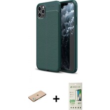 İlk El Grup Pilelistore™ iPhone 11 Pro Max Kılıf Doruk Klasik Özel Seri - Siyah 20D Premium Cam Ekran Koruyucu + Renkli Kamera Lens Koruma Cam - Yl